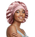 22 Momme Mulberry Silk Sleep Bonnet for Curly Hair - Pink