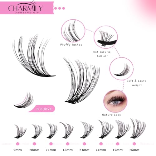 DIY Lash Extension Kit 280pcs 0.07D Clusters 9-16mm