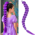 ZAVIDE Purple Synthetic Braids Hair Extensions 24 Inch Long Cosplay & Costume Hair