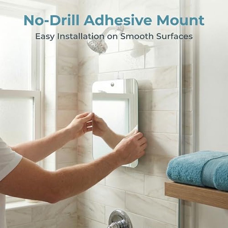 Fogless Shower Mirror for Shaving with Adhesive Hook - Acrylic