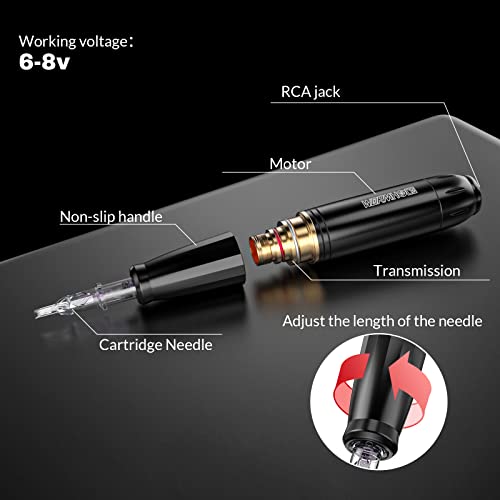 Wormhole Tattoo Gun Kit for Beginners - Rotary Pen & Power Supply