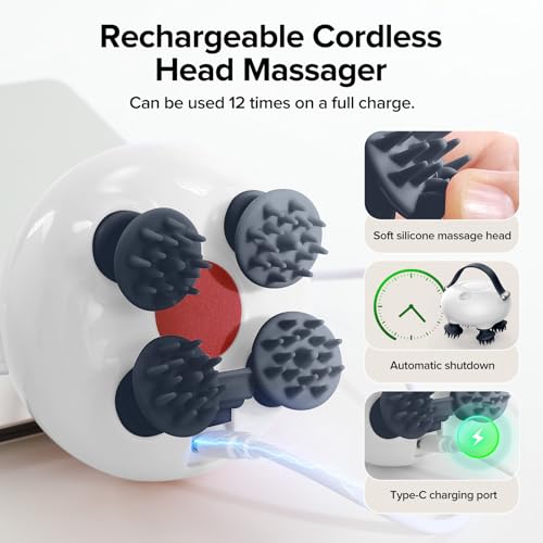 Portable Scalp Massager with Tangle-Free Design & 3 Speeds
