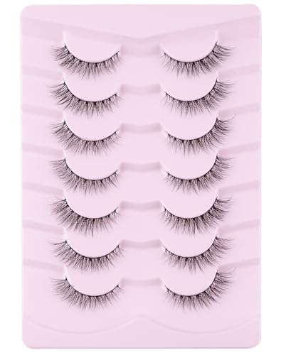 DALLAIS Natural Cat Eye Lashes Wispy False Eyelashes, Reusable (20 wears)