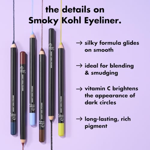 e.l.f. Smoky Kohl Eyeliner Pencil - Plum & Go Long-Lasting, Vegan Eye Makeup