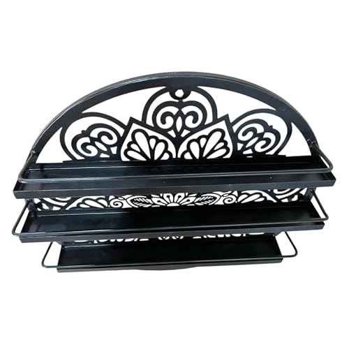 Mandala Shape Shelves - Essential Oil & Nail Polish Organizer - Wall Mounted Round Rack - Display Holder - Spice Rack - Black or Gold