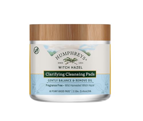 Humphreys Witch Hazel Cleansing Pads - Clarifying & Natural, 60 Pads