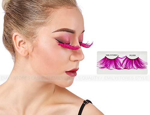 Pink Faux-Feather Dramatic Costume Eyelashes