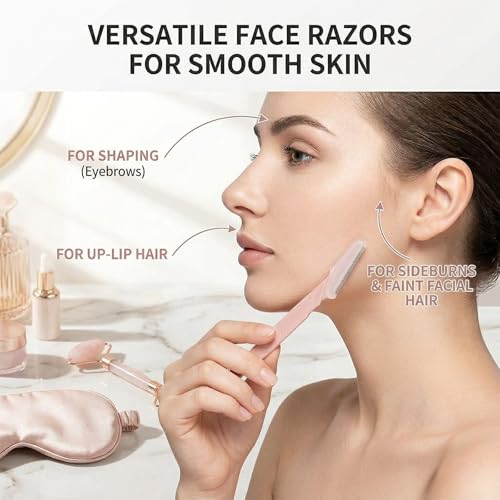 Facial Eyebrow Razor - Precision Hair Removal Tool in Blush Pink