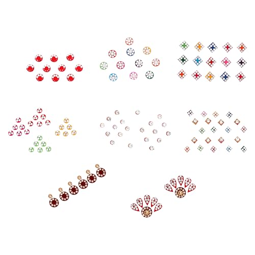 Crystal Bindi Pack of 8 - Self-Adhesive Forehead Gems
