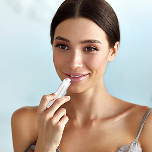 Yinkin 50 Pcs Lip Balm Containers Tubes Empty 3/16 oz Clear Lip Tubes and Shrink Wrap, Lip Gloss Tubes Lip Balm Containers with White Caps Twist Tubes for making Gifts, Travel