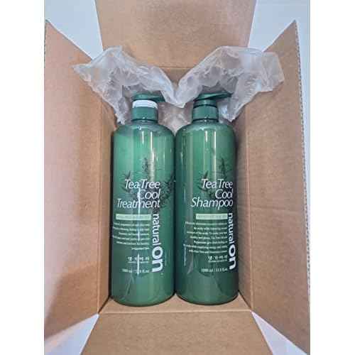 Daeng Gi Meo Ri - Shampoo and Treatment Set with Tea Tree Oil, Aloe Vera, Refreshing Feel for Oily Hair, Moisturizing for Dry Hair, Mild Cleansing Effect, 1000ml