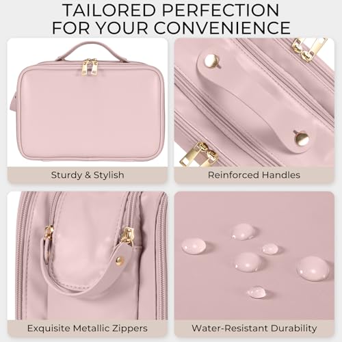 HauteHues Travel Makeup Bag Large Capacity Waterproof Organizer