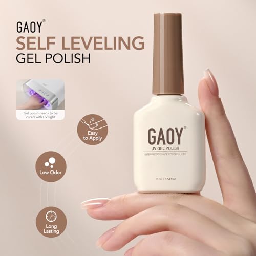 GAOY Sky Blue Gel Nail Polish 16ml Self-Leveling Soak Off UV Cure for Manicure