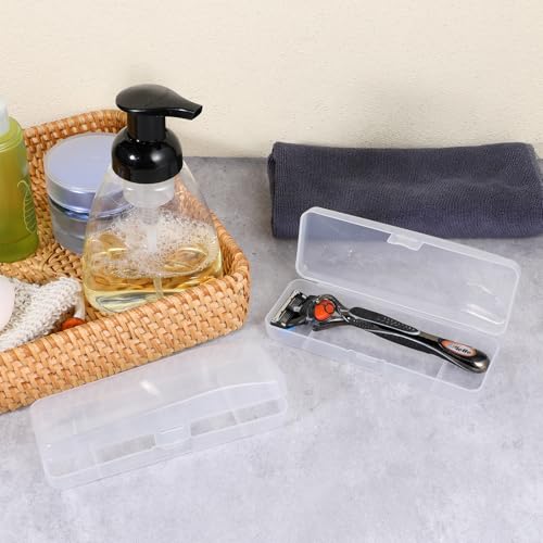 3-Pack Manual Razor Travel Case – Transparent Portable Storage