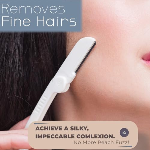 Complete Dermaplaning Skincare Kit ? 9-Pack Precision Razors, Pre-Treatment Face Oil & Hydrating Snail Mucin Serum
