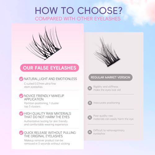 Lash Clusters 10-12MM C Curl Wispy Eyelash Extensions 90pcs