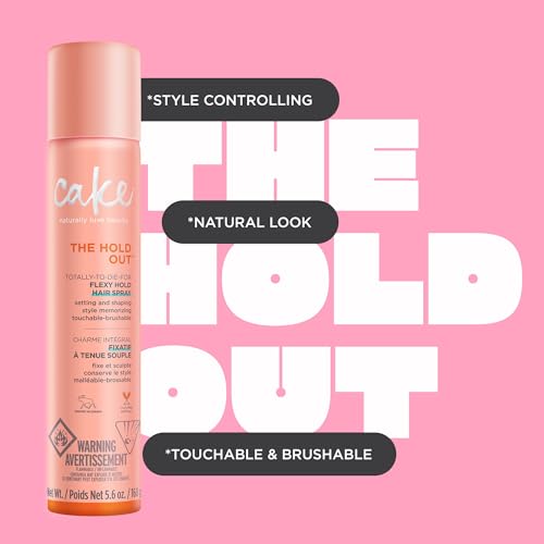 Cake Beauty Hairspray, The Hold Out ? For Brushable, Touchable, Flexible Hold? Multi Tasking Styler- Vitamin E & Abyssinian Oil ? For All Hair Types- 5.6 Oz. / 160 g