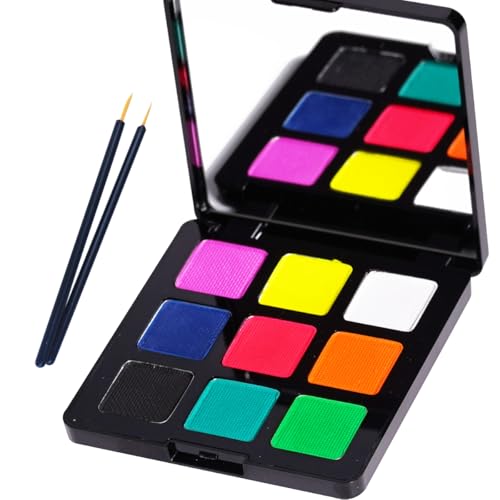 Bowitzki Water Activated Eyeliner Glow In The Dark, 9 Colors UV Set,Face Body Paint Neon Eyeliner, Halloween, Christmas, Hydra Liner Makeup (25 UV Color)