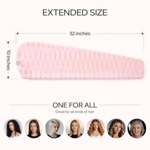 REDKISS Microfiber Hair Towel Wrap, 2 Pack Quick Dry Turban