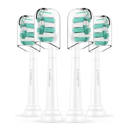 FutulkyUS Toothbrush Replacement Brush Heads for Philips Sonicare, Electric Sonic Tooth Refill Click-on Head 4100 Plaque Control, 4 Pack, White