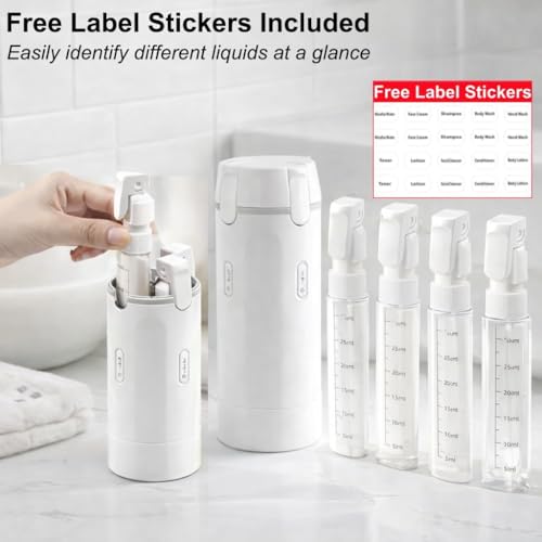 4-in-1 Travel Dispenser Set, 30ML Leak Proof Bottles