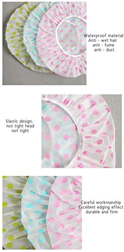 6 Pack Waterproof EVA Shower Caps with Elastic Band