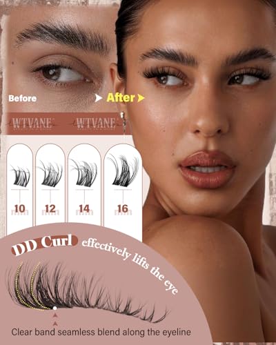 Wispy Lash Clusters Kit - 10-16mm D Curl Eyelash Extensions