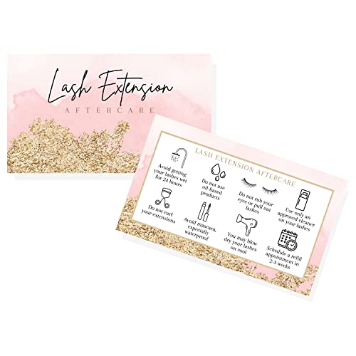 Lash Extension Aftercare Cards 50 Pack | Business Card Size
