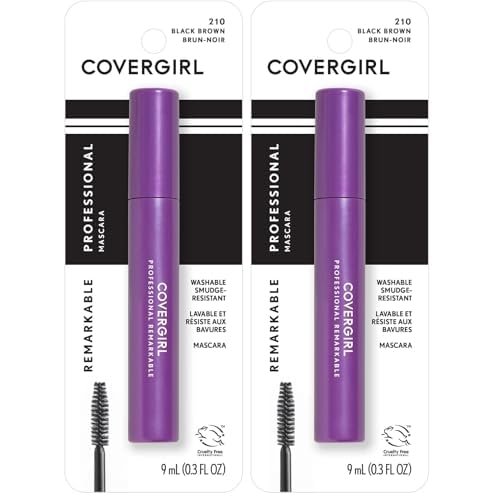 COVERGIRL Professional Remarkable Waterproof Mascara Black Brown 210, 0.3 Ounce (packaging may vary) (Pack of 2)