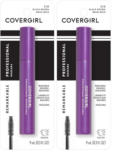 COVERGIRL Remarkable Waterproof Mascara Black Brown, Pack of 2