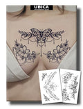 Semi-Permanent Floral Temporary Tattoos - Waterproof, 2 Pack