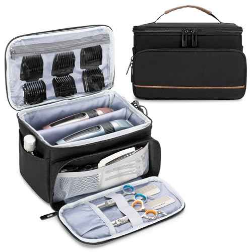 CURMIO Barber Bag for Hair Clippers, Men Trimmer Travel Case Compatible with Andis/Hatteker/Oster Hair Clipper and Hair Cutting Tools, Bag Only