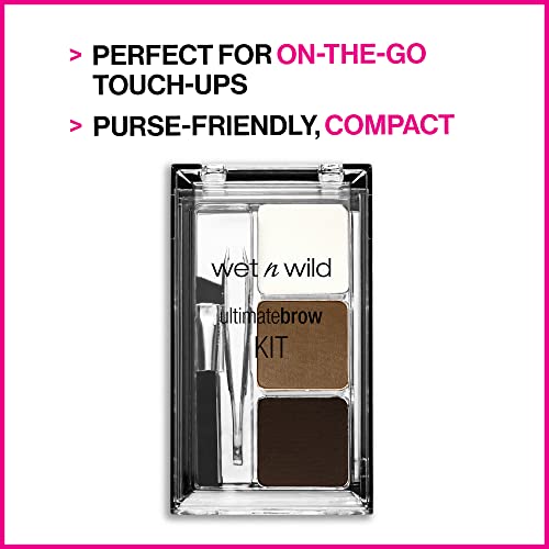 Eyebrow Makeup Kit with Powder Wax Tweezers & Mirror - Dark Brown - 1 Pack