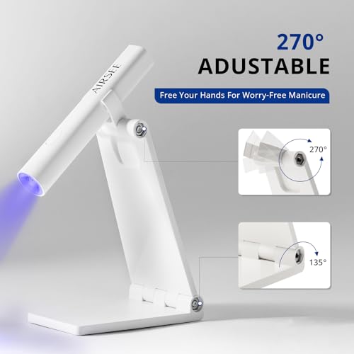 AIRSEE Mini UV LED Nail Lamp with Folding Stand - Portable Gel Light