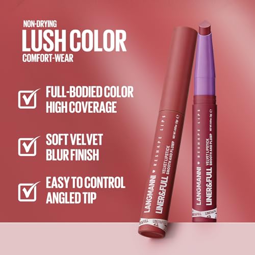 LANGMANNI 8-Piece 2-in-1 Velvet Matte Lipstick & Liner Set