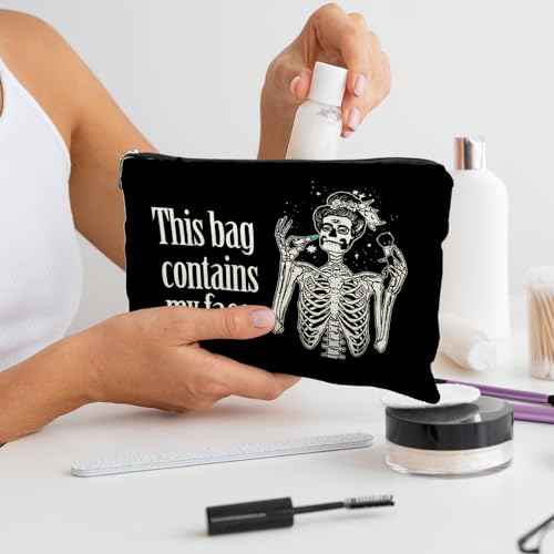 Goth makeup bag, Halloween Gothic Witchy Spooky Gifts for Women, Witch Makeup Bag Cosmetic Pouch