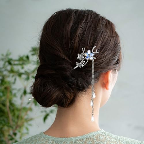 6-Piece Star Moon Hair Sticks for Buns Vintage Chinese Hairpins