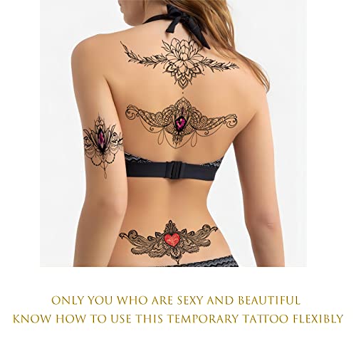 Lace Temporary Tattoos for Women - Set of 5
