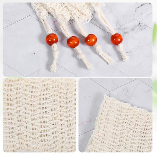 8-Pack Cotton Linen Soap Saver Bags with Drawstring