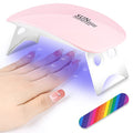 Pink URAQT Mini Gel Nail Lamp - Portable 6W UV LED Nail Dryer for All Gel Polish