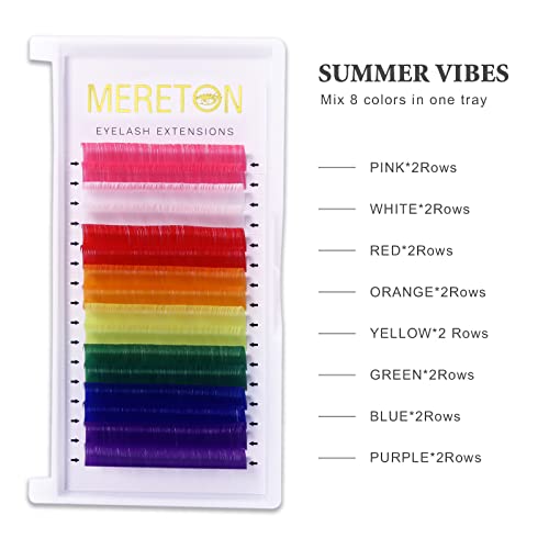 16-Row Colored Lash Extensions Mix | 0.07mm D Curl