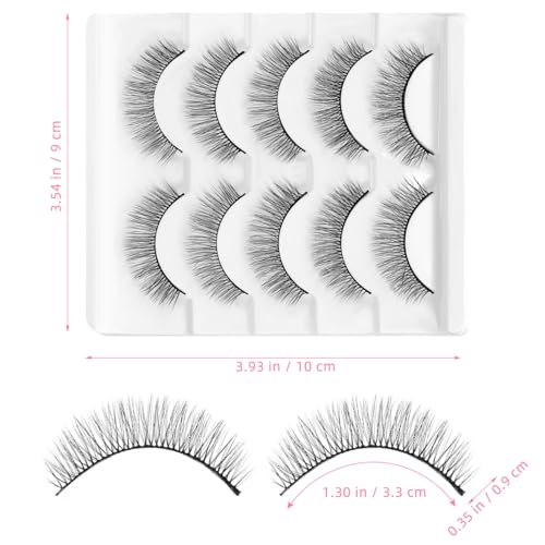 3D Fiber False Eyelashes - 5 Pairs Natural Reusable Strip Lashes