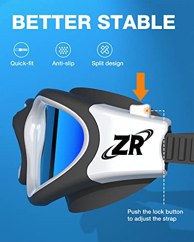 ZIONOR Swim Goggles, G1 Polarized Swimming Goggles UV Protection Leakproof Anti-fog Adjustable Strap for Adult Men Women (Polarized Mirror Blue Lens)