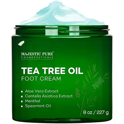 Majestic Pure Tea Tree Oil Foot Cream - Dry Feet & Cracked Heels, 8 oz