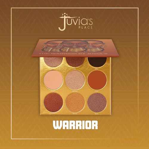 Juvia's Place Palette The Warrior - Warm Golds, Browns & Bronzes, Shades of 9, Warm and Neutral Palette, Pigmented Makeup Palette Eye Color & Shine
