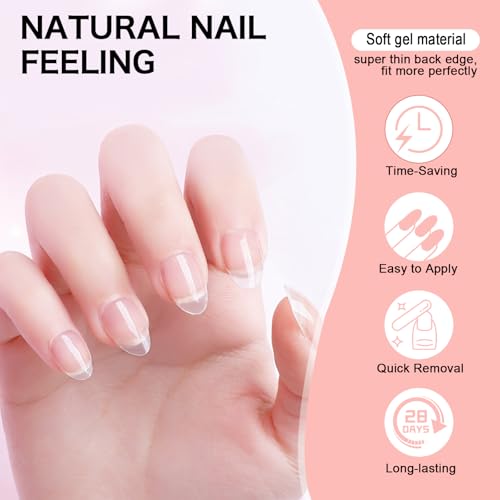 Extra Short Almond Full Cover Nail Tips - 216pcs, 12 Sizes