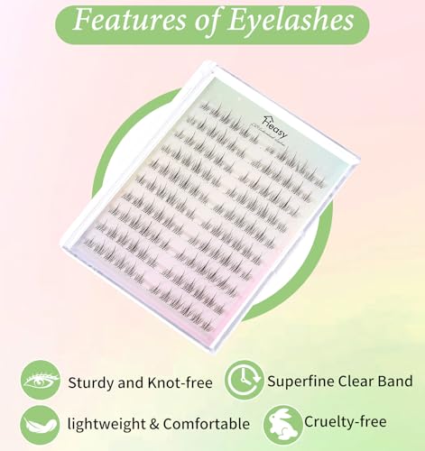 Asian Lash Clusters 120Pcs - Wispy Anime Lashes with Clear Band