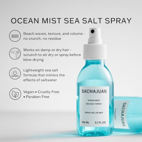 SACHAJUAN Ocean Mist Sea Salt Spray - Texturizing Hair Spray for Beach Waves, Paraben-Free, 5.1 oz