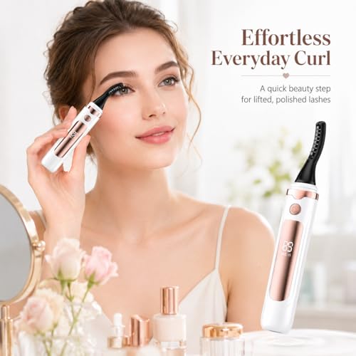 Echtur Heated Eyelash Curler with LED Display, 3 Heat Settings