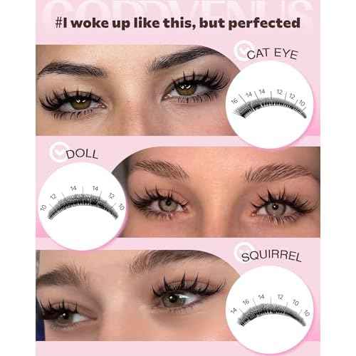 Manga Lash Clusters Natural Wispy 300 Pcs Fairy Eyelash Clusters 10-16mm Fluffy Cluster Eyelash Extensions Anime Cosplay No Plastic Feel Individual Lash Extension CC Curve